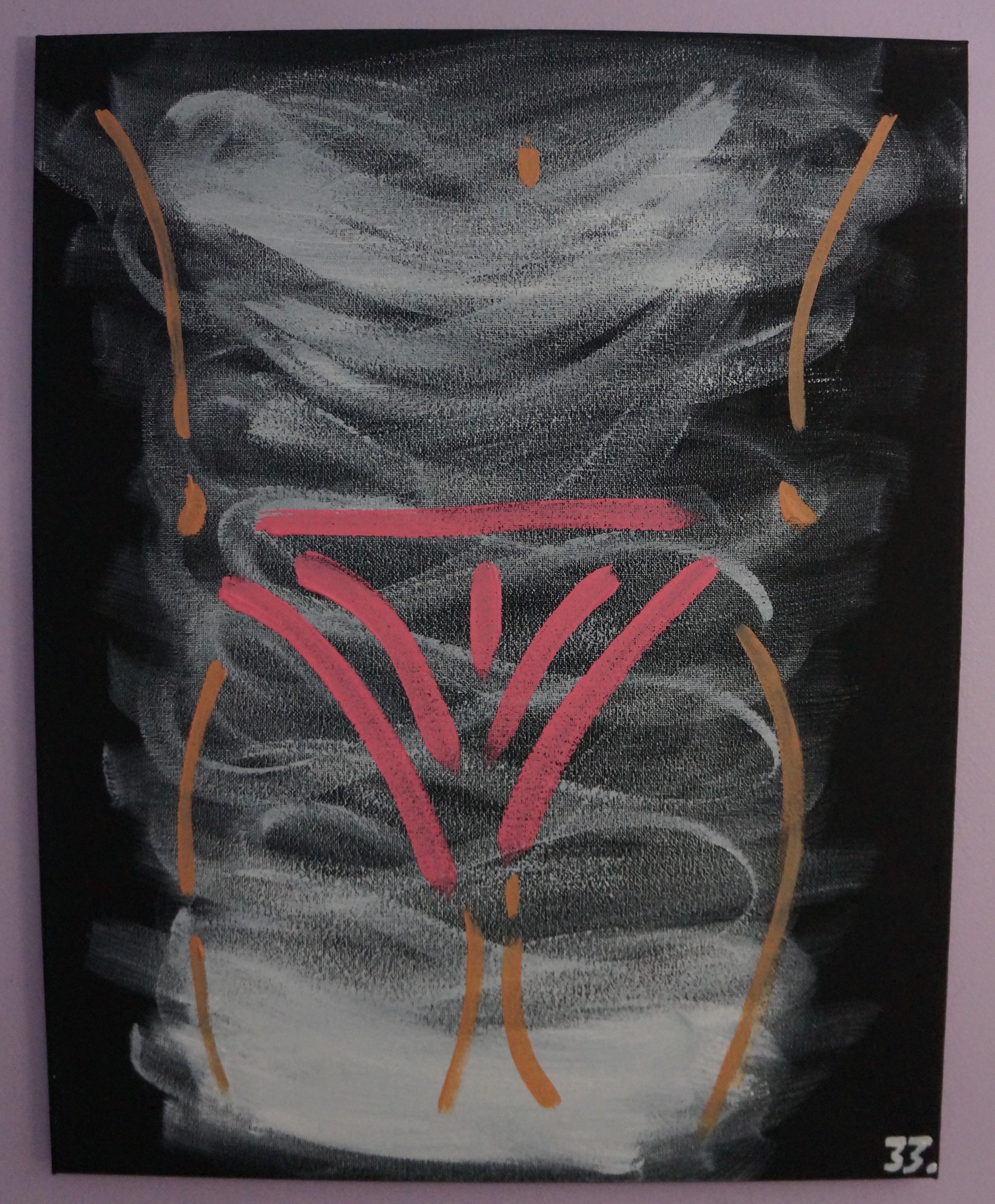 33 – The Vagina (2026) – Acrylic on 16×20 Canvas – 33 the Artist