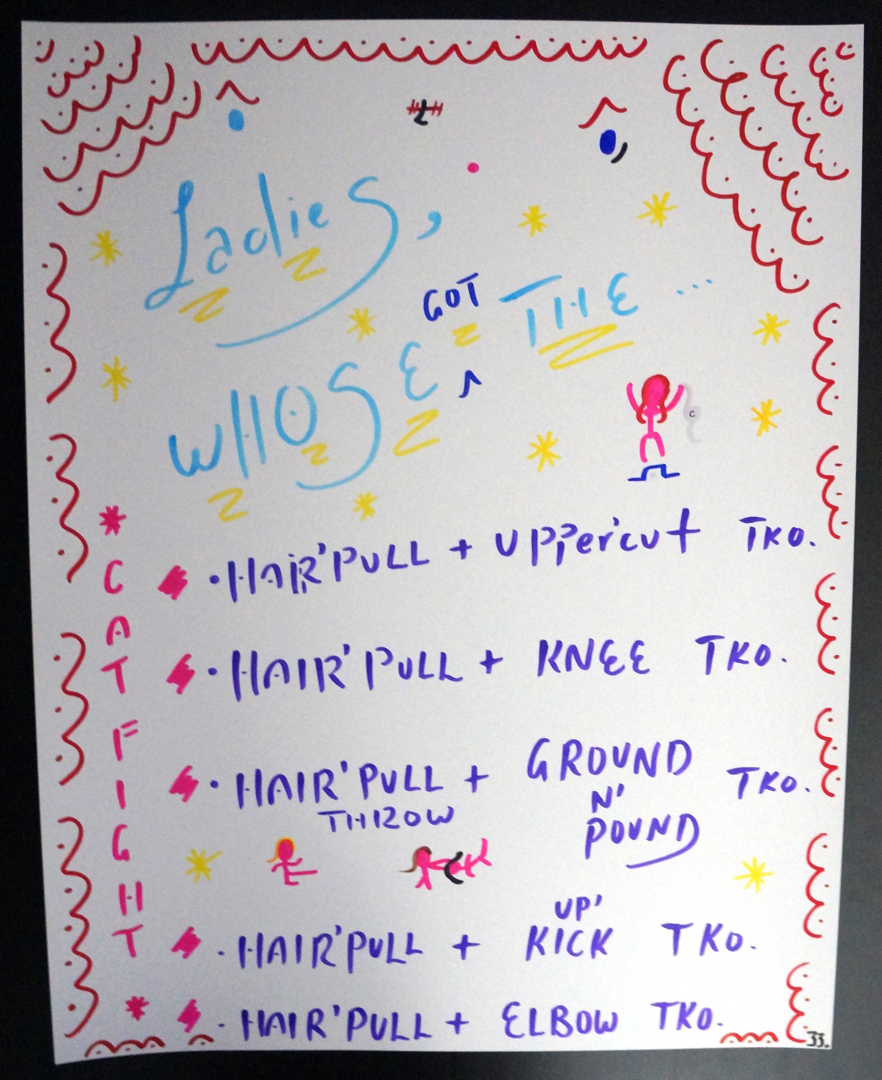 33 – Ladies, Whose Got The… (2026) – Marker on 22×28 Bristol Board – 33 ...